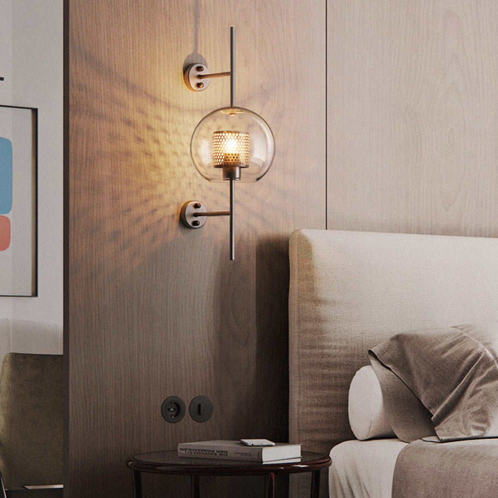 Oneal Industriell LED Vägglampa - Silver/Guld - Inomhus - Metall/Glas