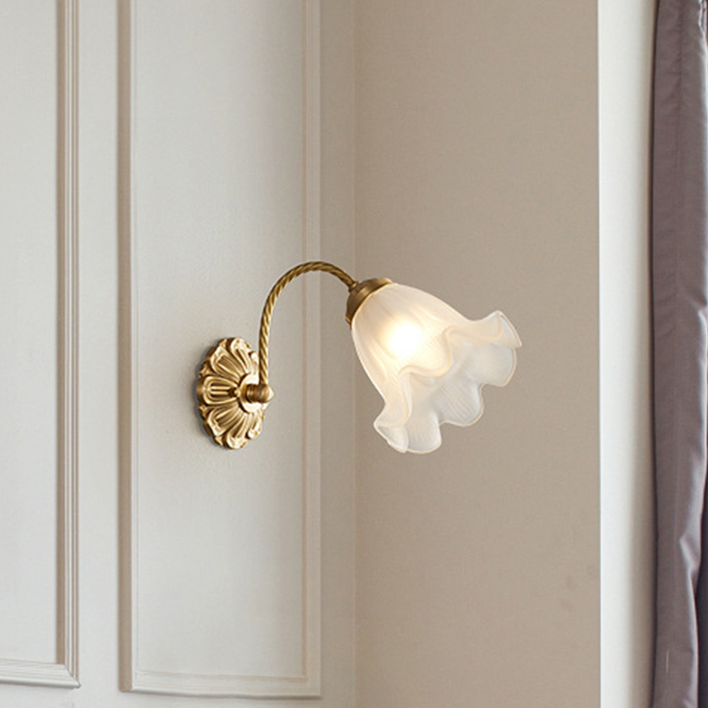 Fransk Vardagsrum Retro Glas Vägglampor