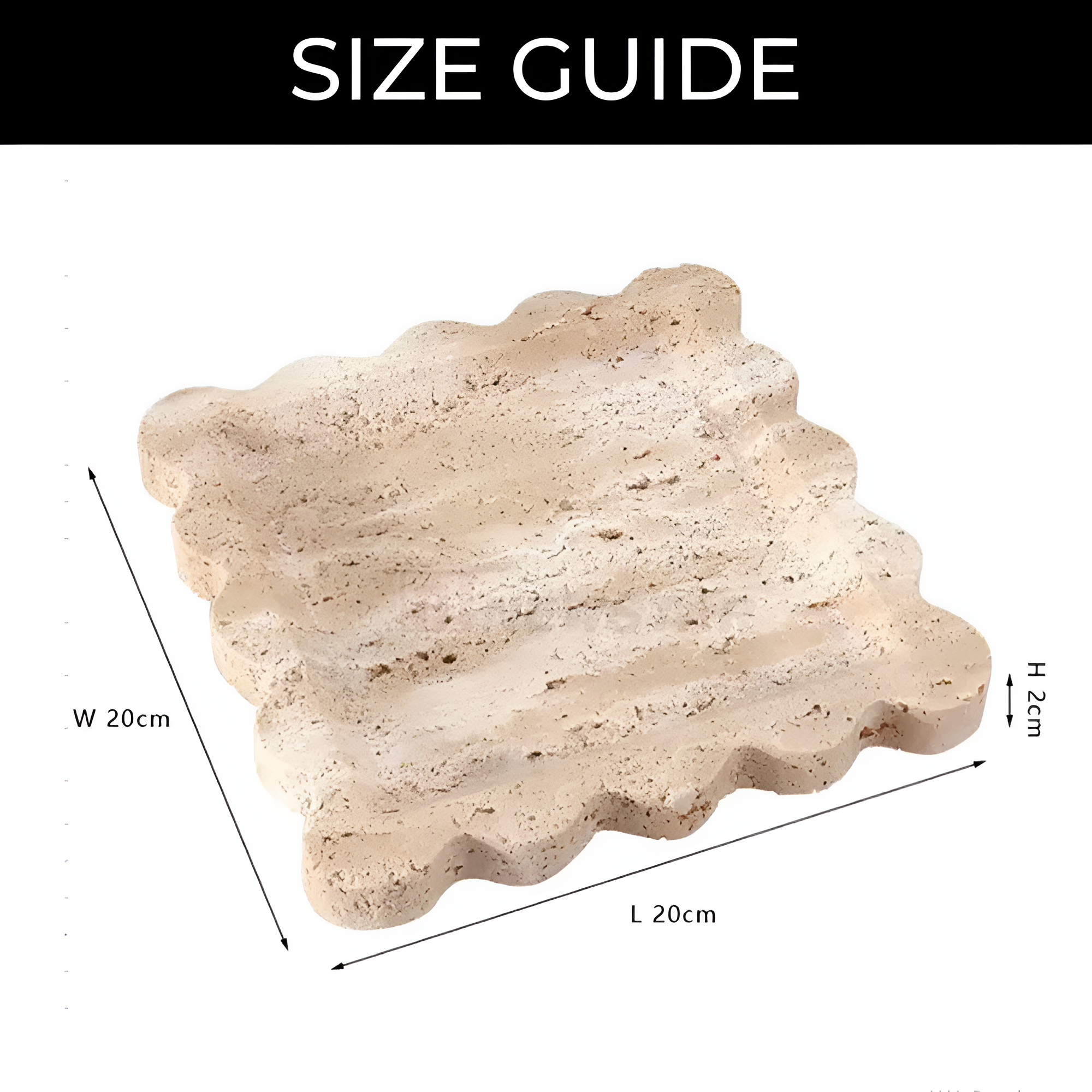 Scalloped Marble Travertine Jewelry Tray