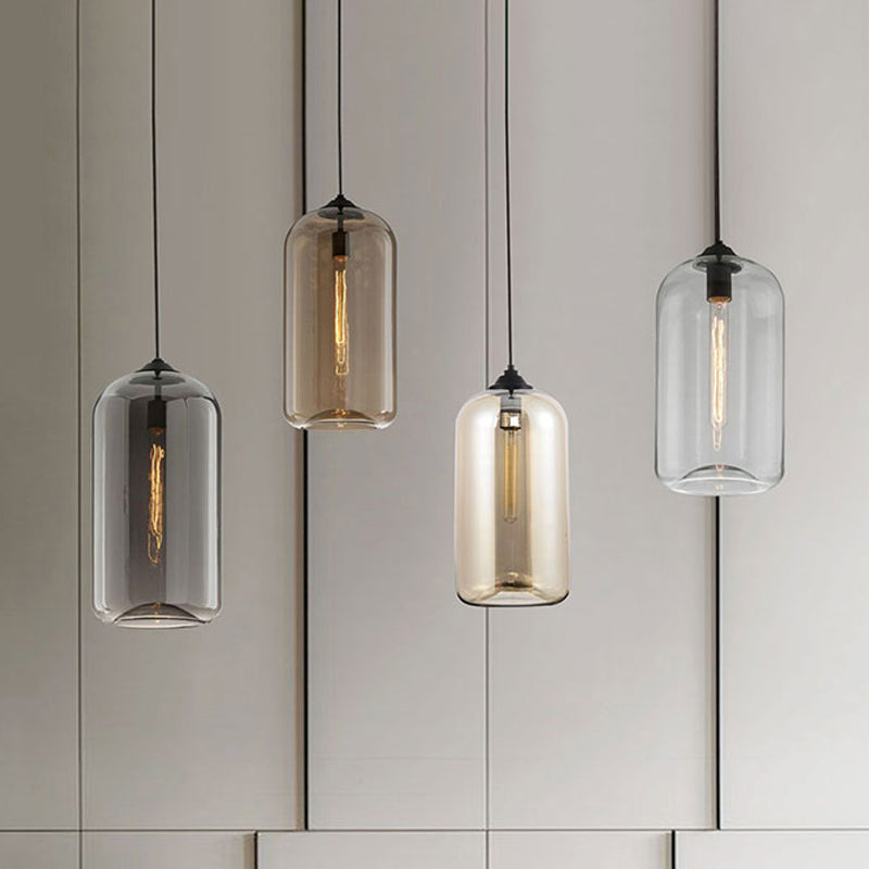 Brede Glas Hänglampa - Modern 1-Ljuskälla Svart Lampa