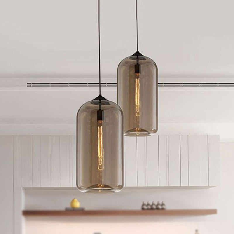 Brede Glas Hänglampa - Modern 1-Ljuskälla Svart Lampa