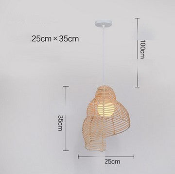 Naturlig Rotan Designlampa