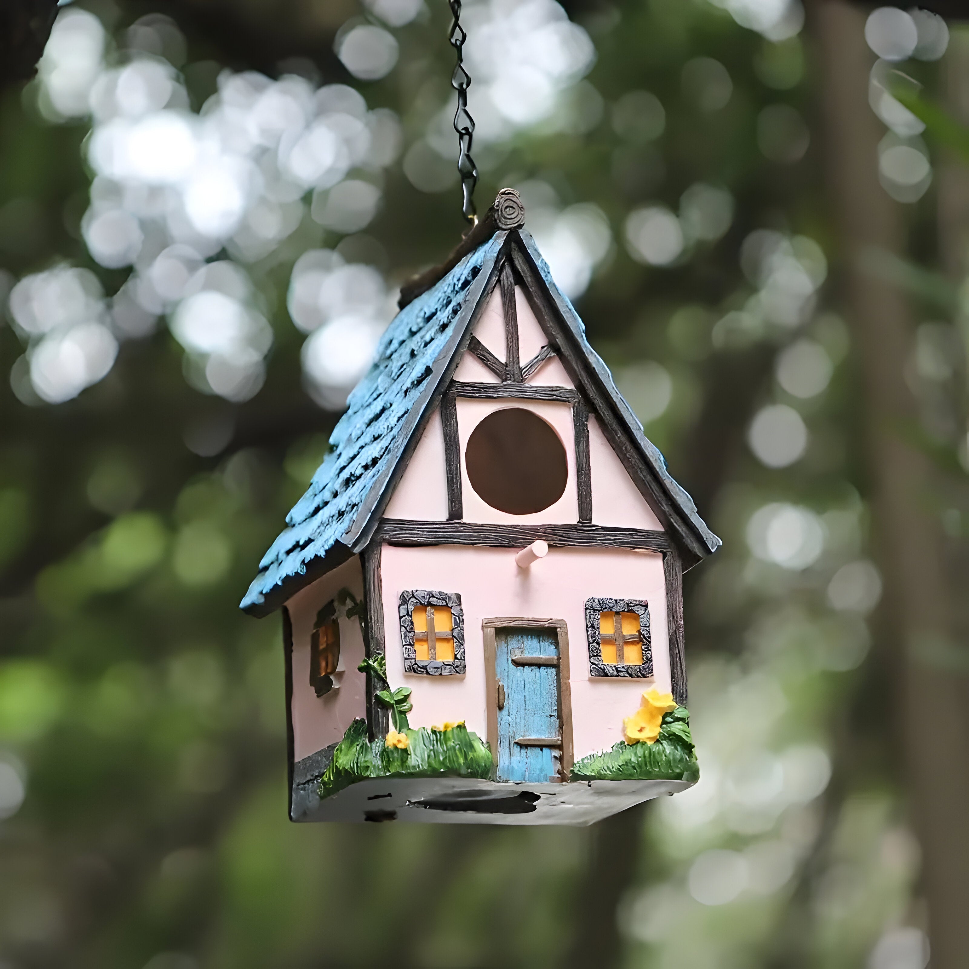 NestHaven Bo Nest - Rustik Trädgårds Hängande Fågelhus