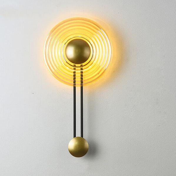 AuraLight - Modern 1-Ljus Cirkulär LED Vägglampa med Arm