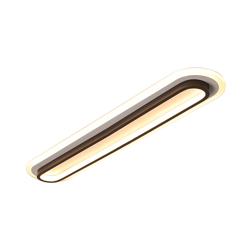 Oval LED Taklampa Svart/Vit med Akryldiffusor