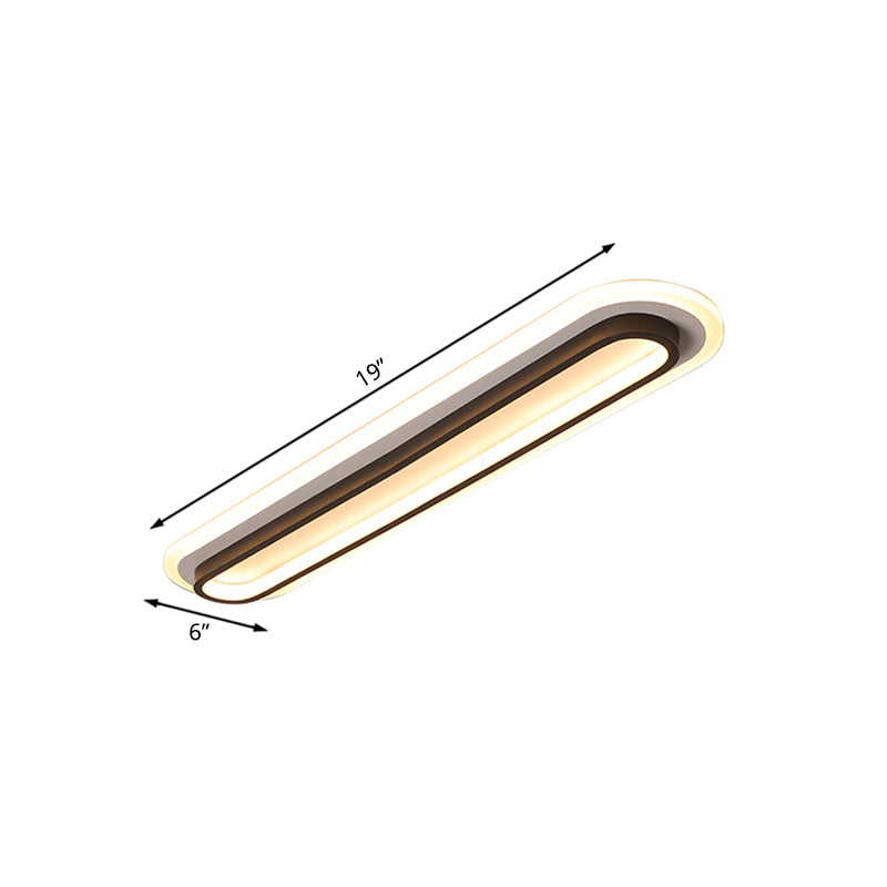 Oval LED Taklampa Svart/Vit med Akryldiffusor