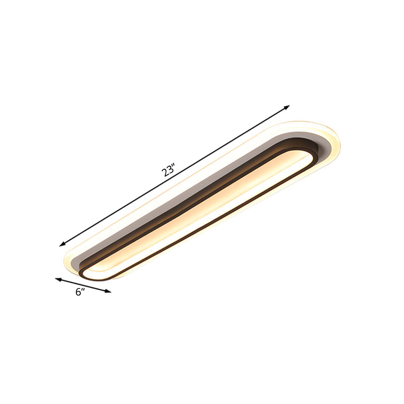 Oval LED Taklampa Svart/Vit med Akryldiffusor