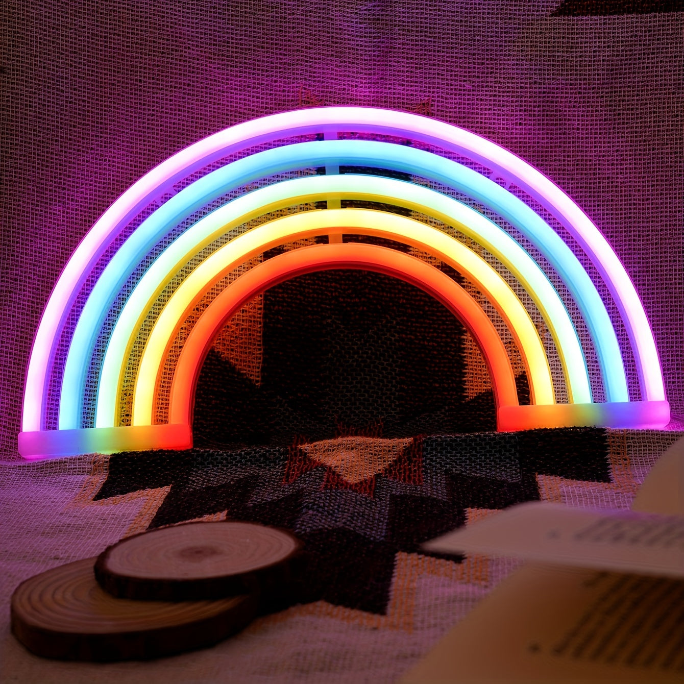 RainbowLight - Regnbåge Neonlampa med Batteri/USB-strömförsörjning