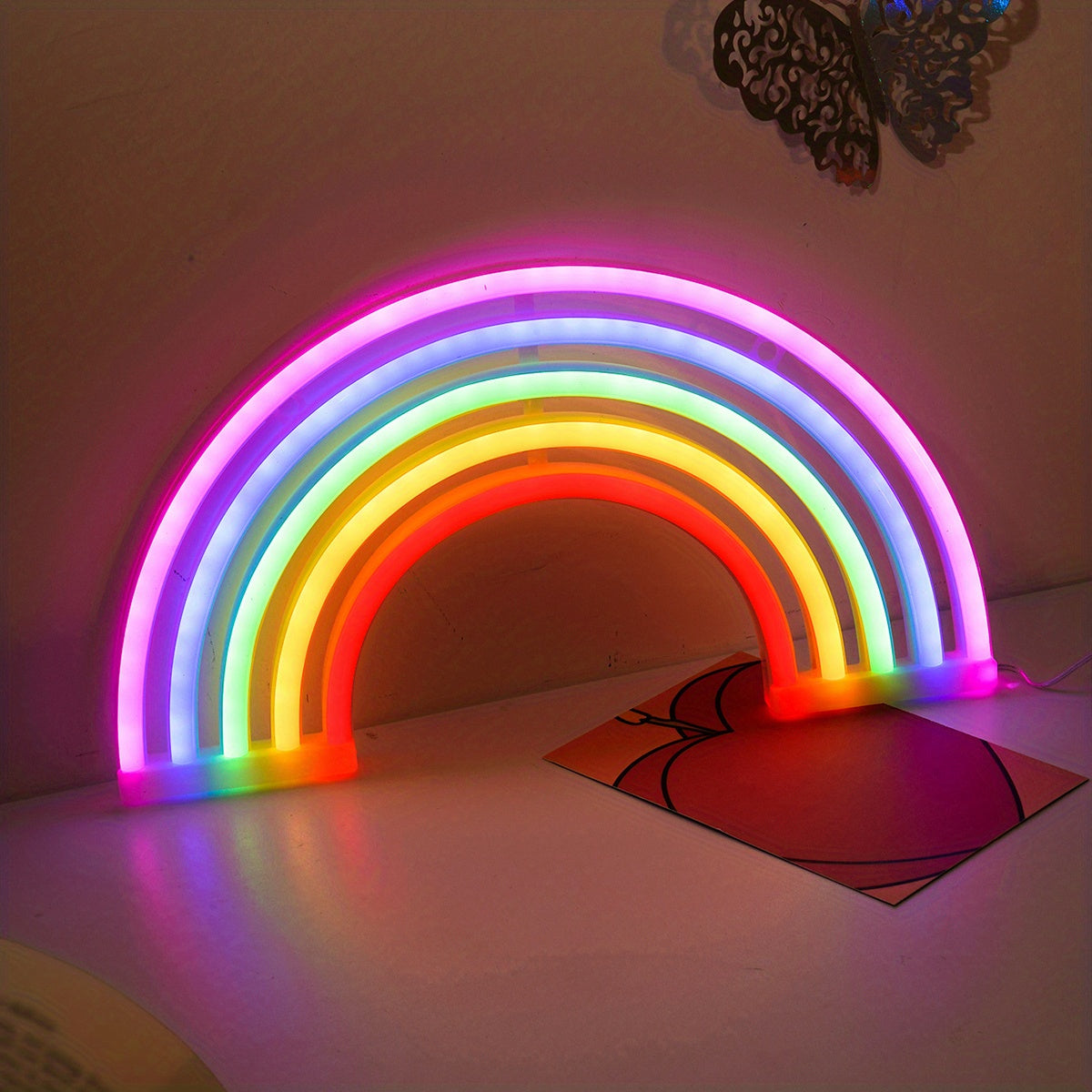 RainbowLight - Regnbåge Neonlampa med Batteri/USB-strömförsörjning