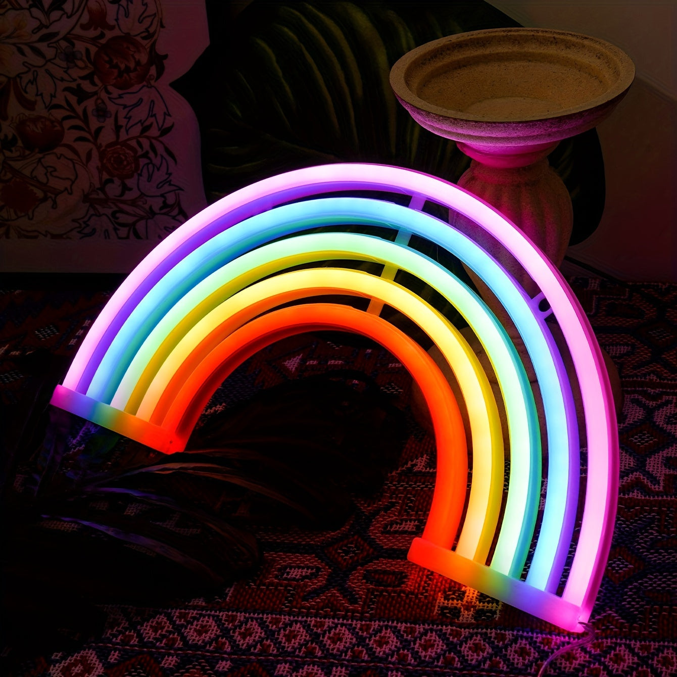 RainbowLight - Regnbåge Neonlampa med Batteri/USB-strömförsörjning