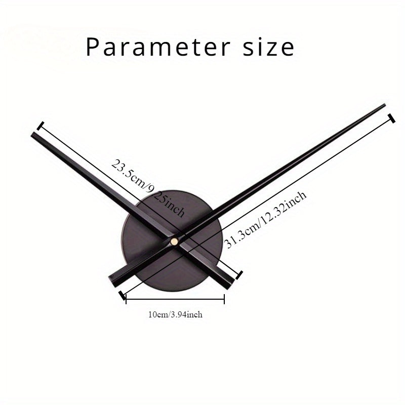 DIY Vägghängd Klocka med Metall Urskiva - Tyst Urverksrörelse för Heminredning