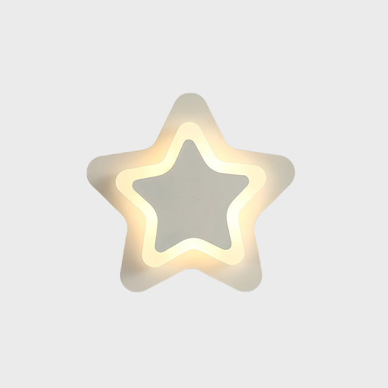 SkandinaviskStjärna - Skandinavisk LED Vägglampa i Svart/Vit med Akrylnuance