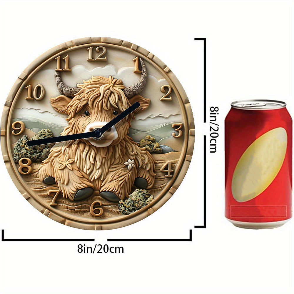 HighlandCharm - Stille Väckarklocka med Högländsk Ko