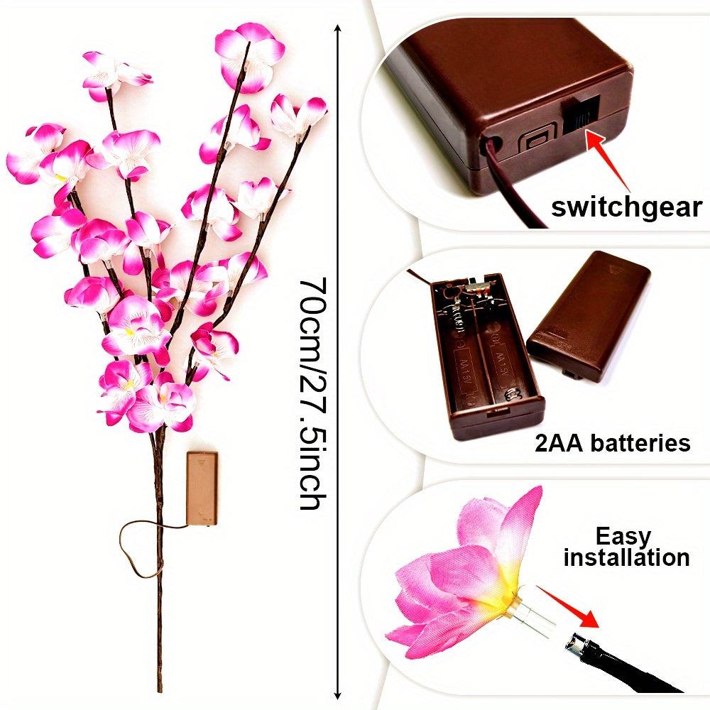 OrchidGlow - Phalaenopsisorkidé med 20 LED-lampor för inredning