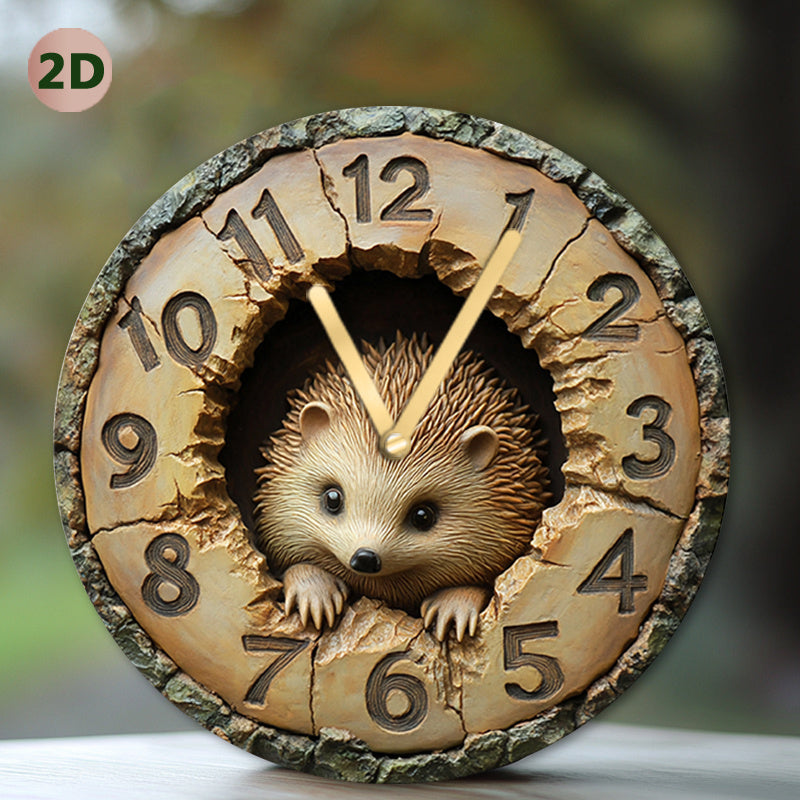 HedgeTime - Stille Dekorativ Igel Väggklocka (20 cm)