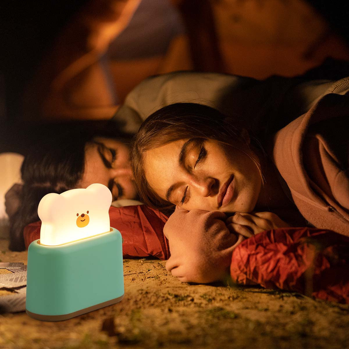 GlowSphere - Charmig Färgglad LED Nattlampa för Sängrumsinredning