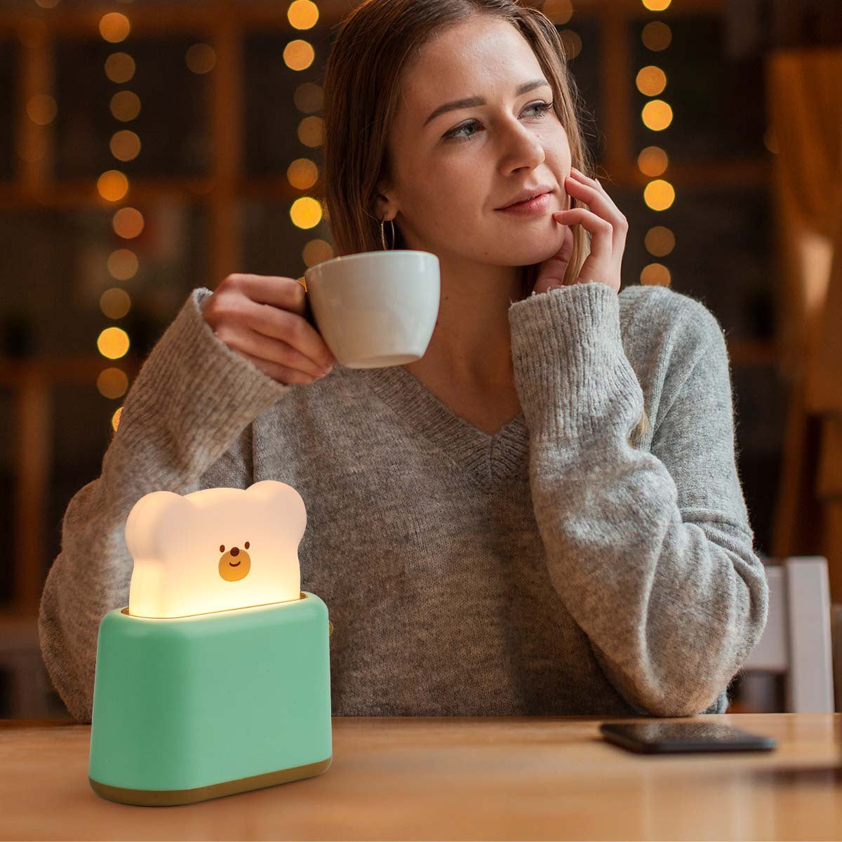 GlowSphere - Charmig Färgglad LED Nattlampa för Sängrumsinredning