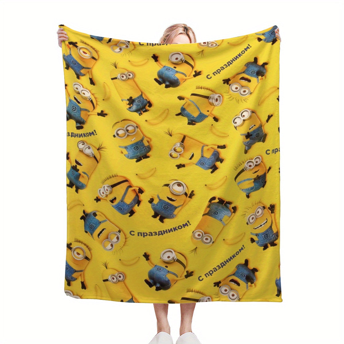 Minions Fleece Blanket - Mjuk & Varm Flanellfilt för Barn