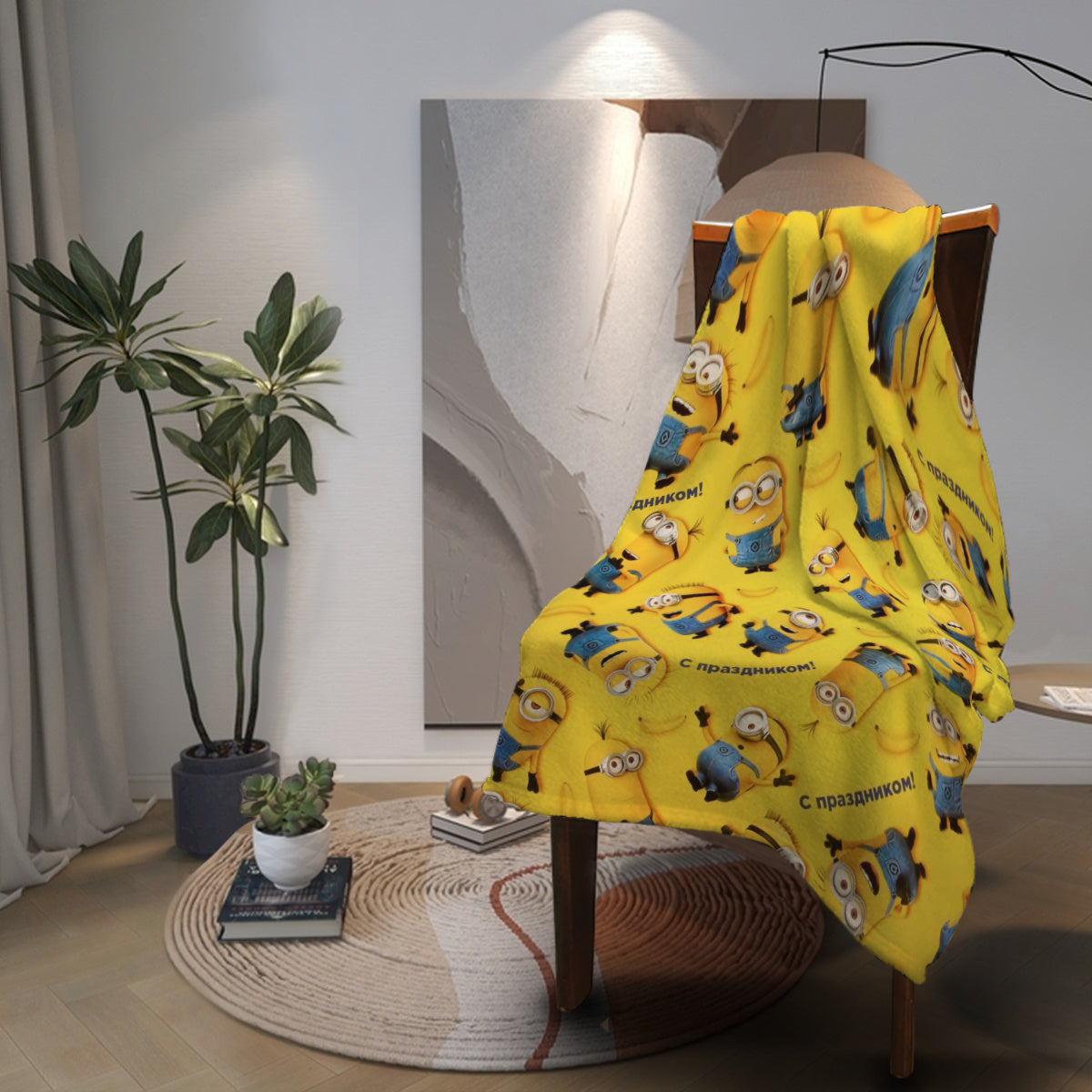 Minions Fleece Blanket - Mjuk & Varm Flanellfilt för Barn