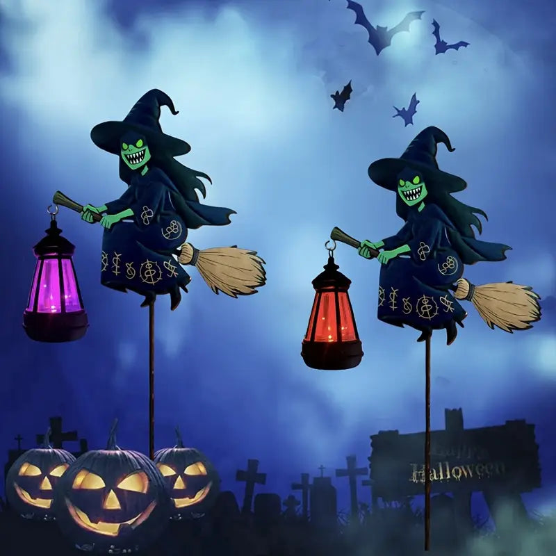 Halloween Solär Häxljus – LED Hänglampa för skrämmande trädgårdsdekoration