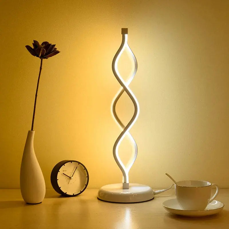Carvallo - LED Bordslampa i Vita Spiralform