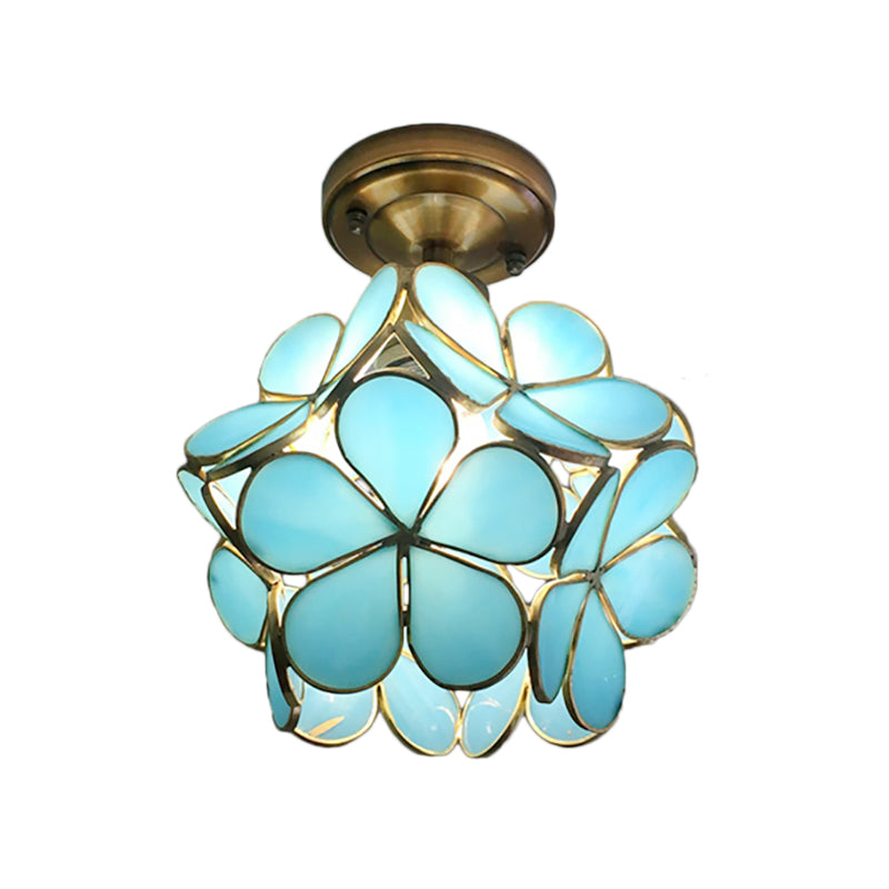 Retro Stil Färgad PVC Taklampa med Blommönster