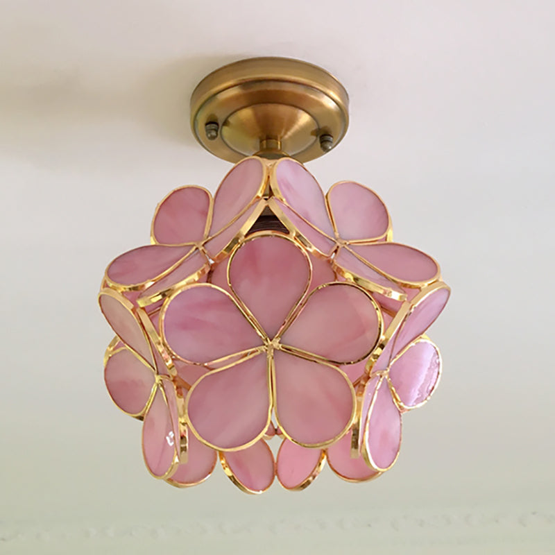 Retro Stil Färgad PVC Taklampa med Blommönster