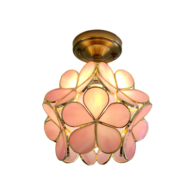 Retro Stil Färgad PVC Taklampa med Blommönster