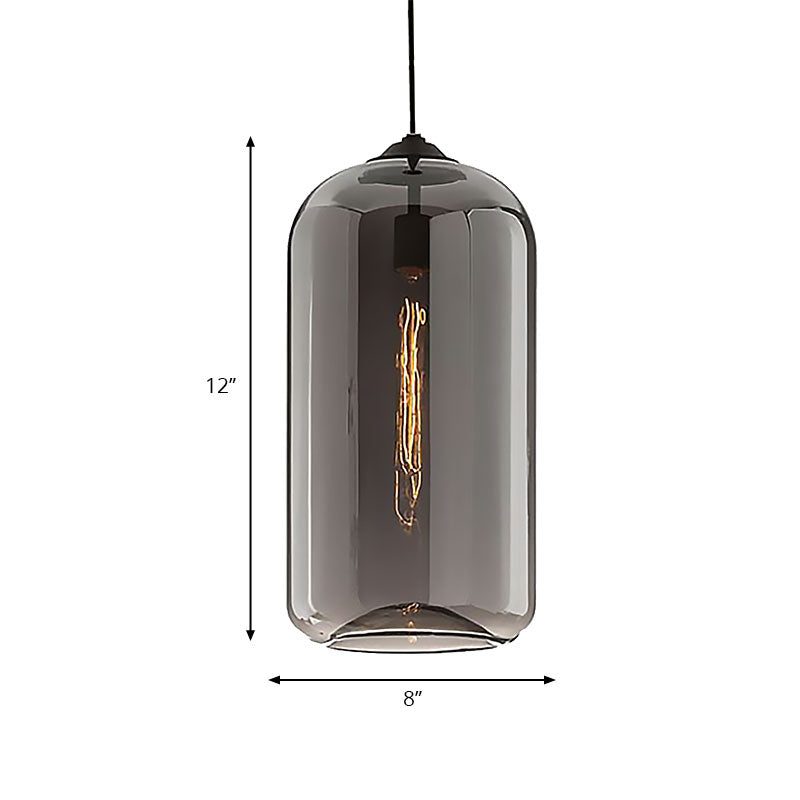Brede Glas Hänglampa - Modern 1-Ljuskälla Svart Lampa