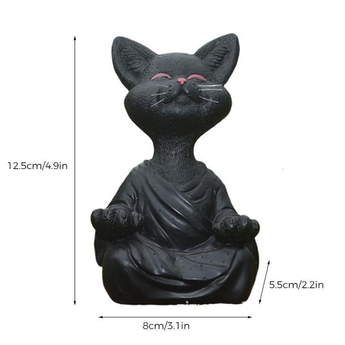 SerenePaws - Handgjord Buddha Katt Staty för inspirerad interiör