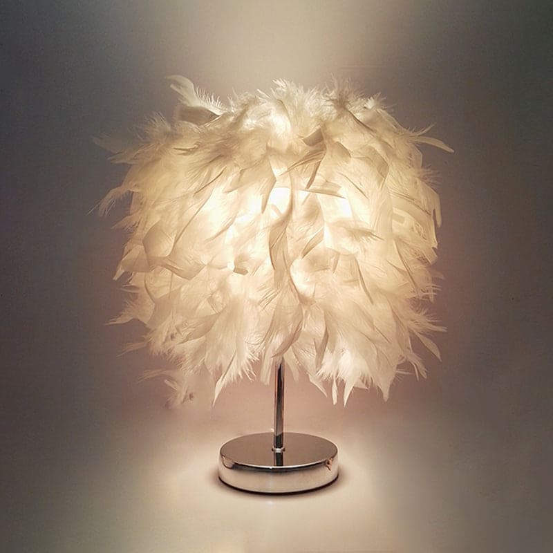 GlowFeather - Vidd och rund bordslampa