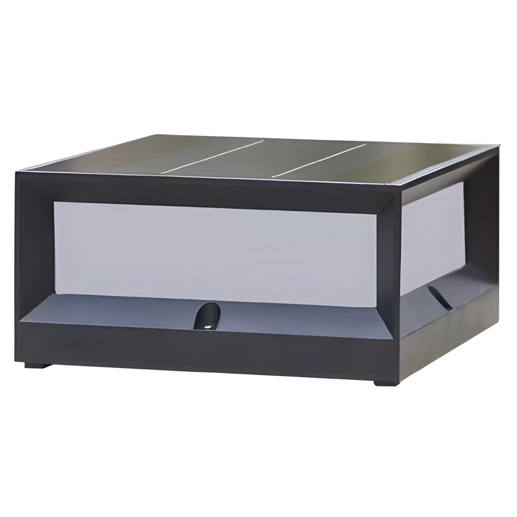 Trädgård Solar LED Postlampa Svart Aluminium