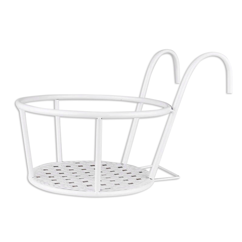 Hängande växtkorg i metall – Balkongryta med krok för trädgård och terrass