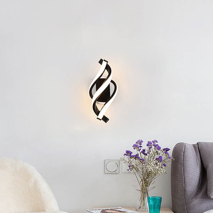 Modern minimalistisk spiral LED-vägglampa med 1 ljus