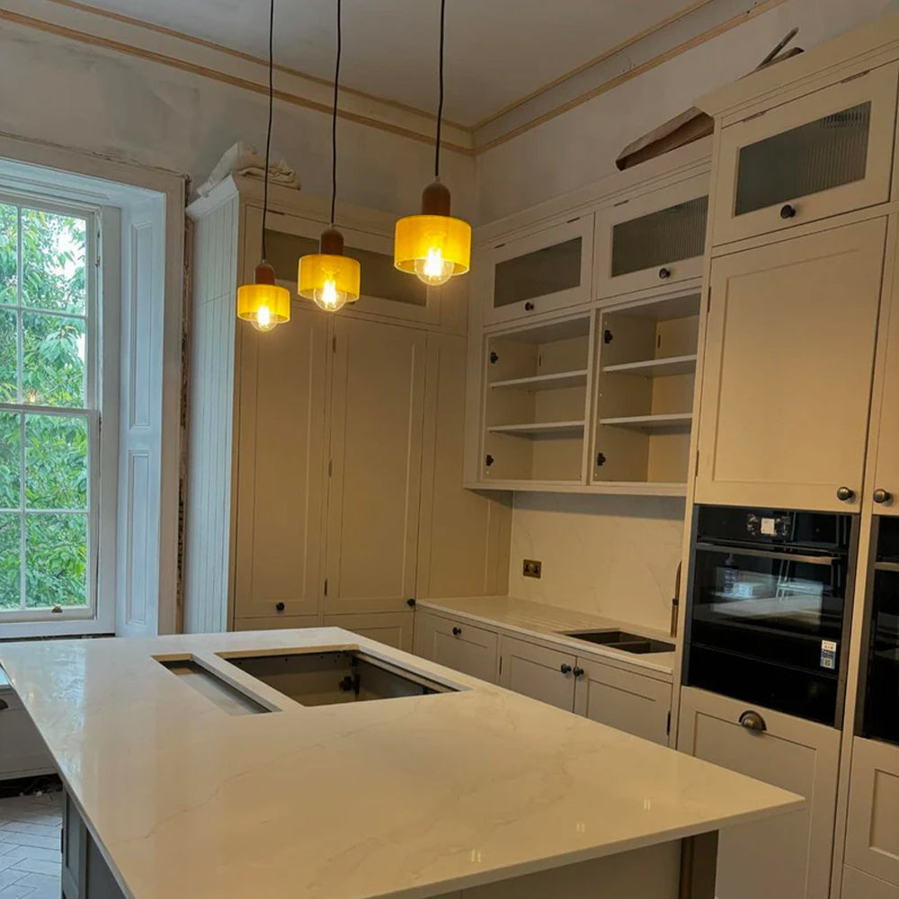 Bauhaus Glas Hänglampa | Modern Klotdesign | Justerbar Taklampa | Brick by Brick