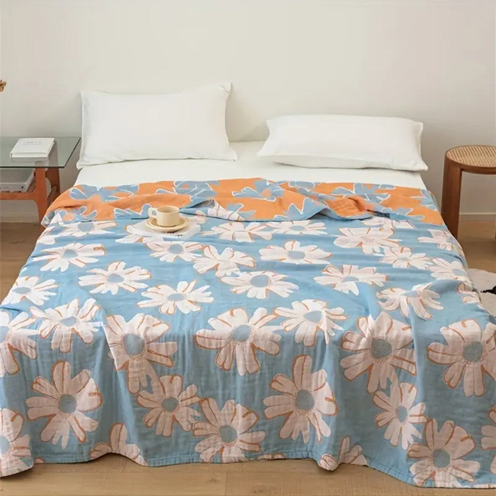 Sommarredo Daisy Bomullspläd