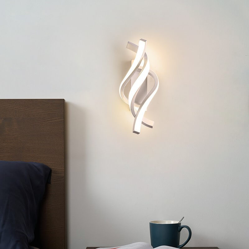 Modern minimalistisk spiral LED-vägglampa med 1 ljus