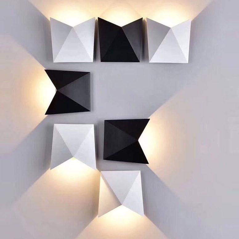 Modern minimalistisk origami-LED-vägglampa med 1 ljus