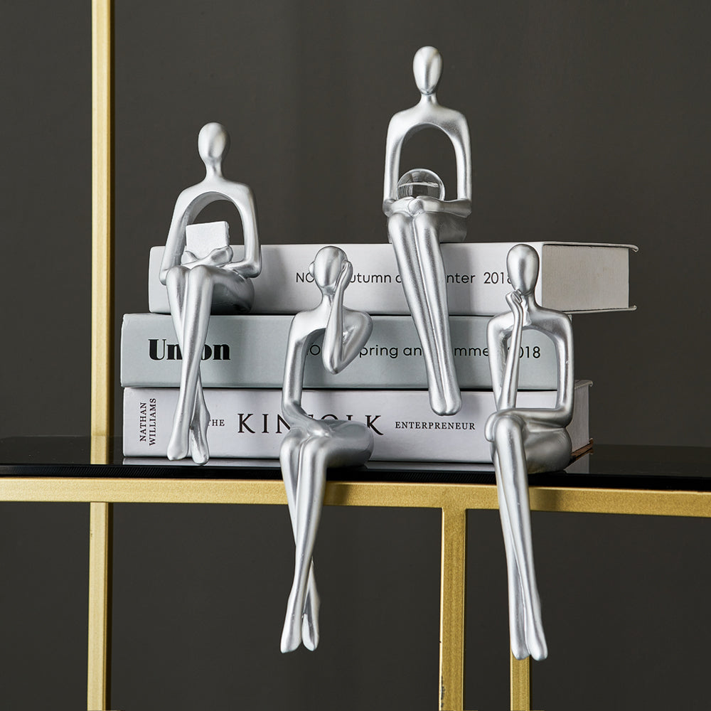 RoyaleGlow Abstrakt Bokhylla Dekor Figuriner för Hem