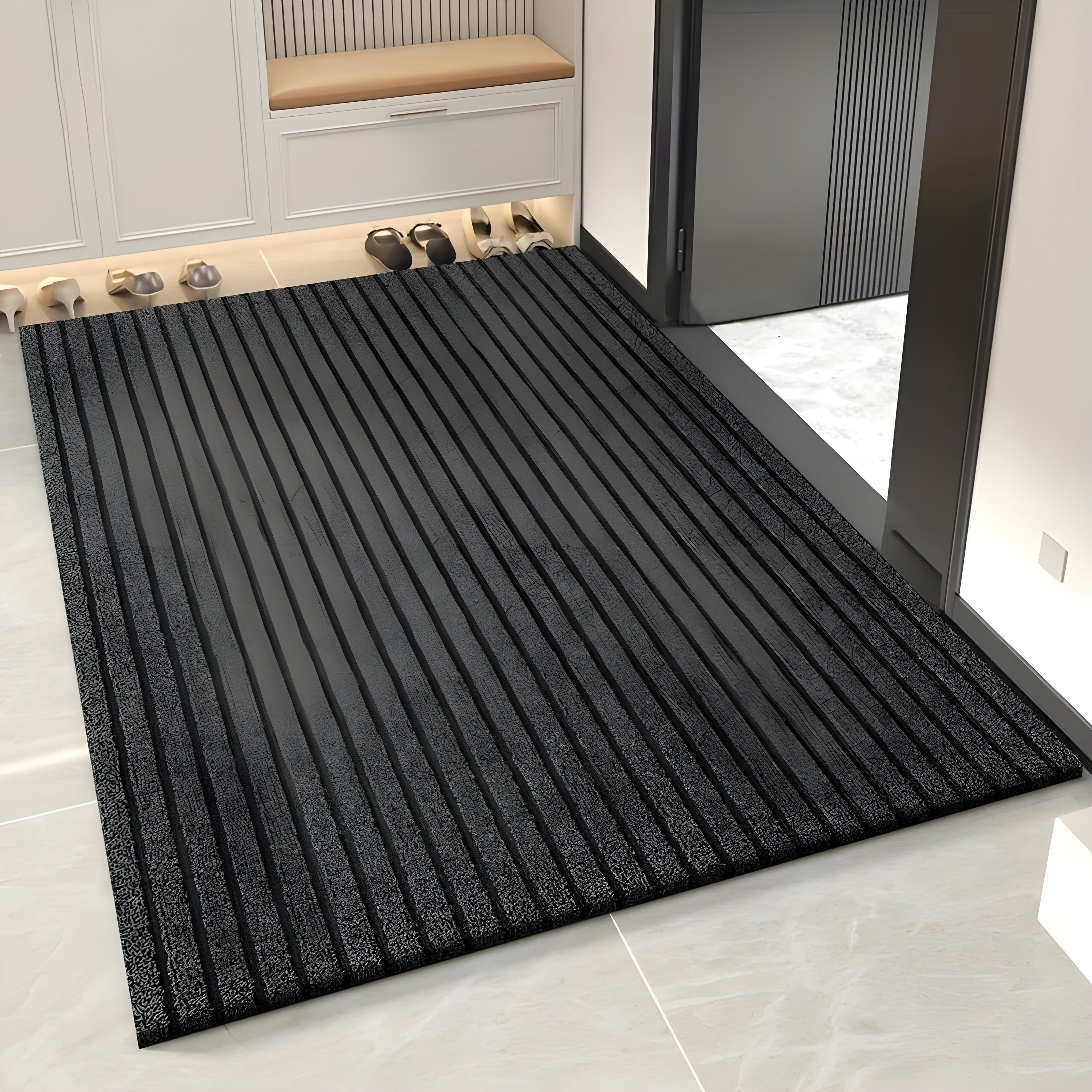 SlipSafe Golvmatta -Randig väderbeständig halkskyddsmatta