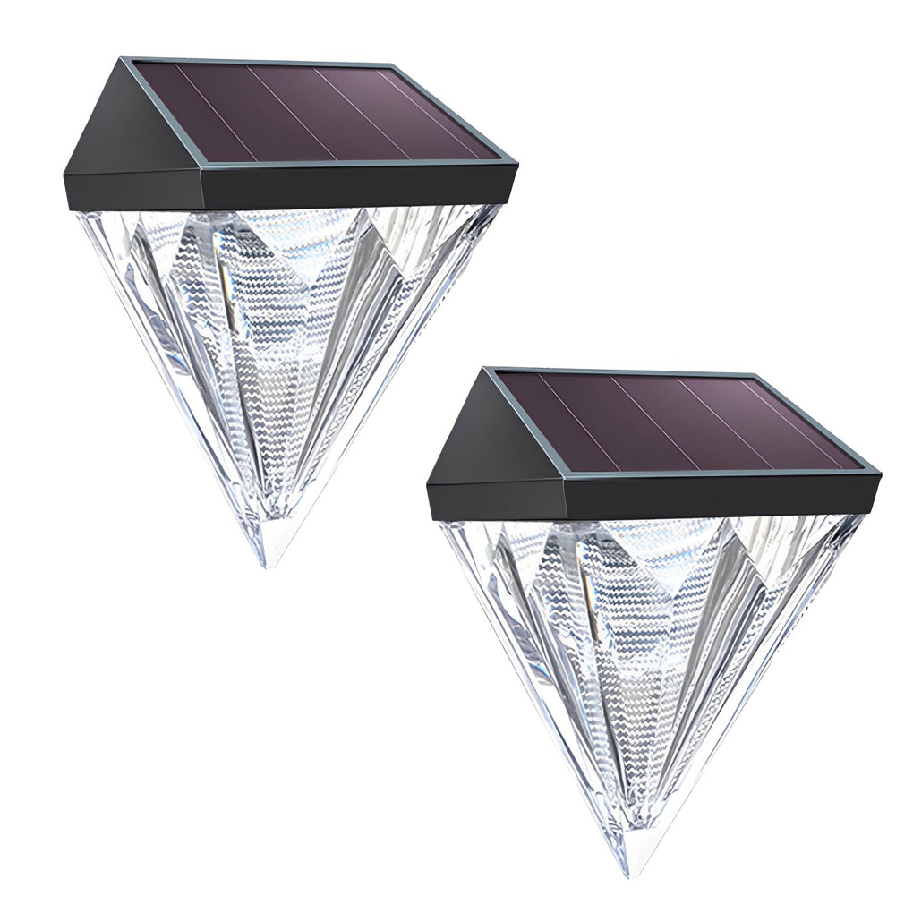 2 Stuks Geometrisk LED Vattentät Svart Solvägglampa