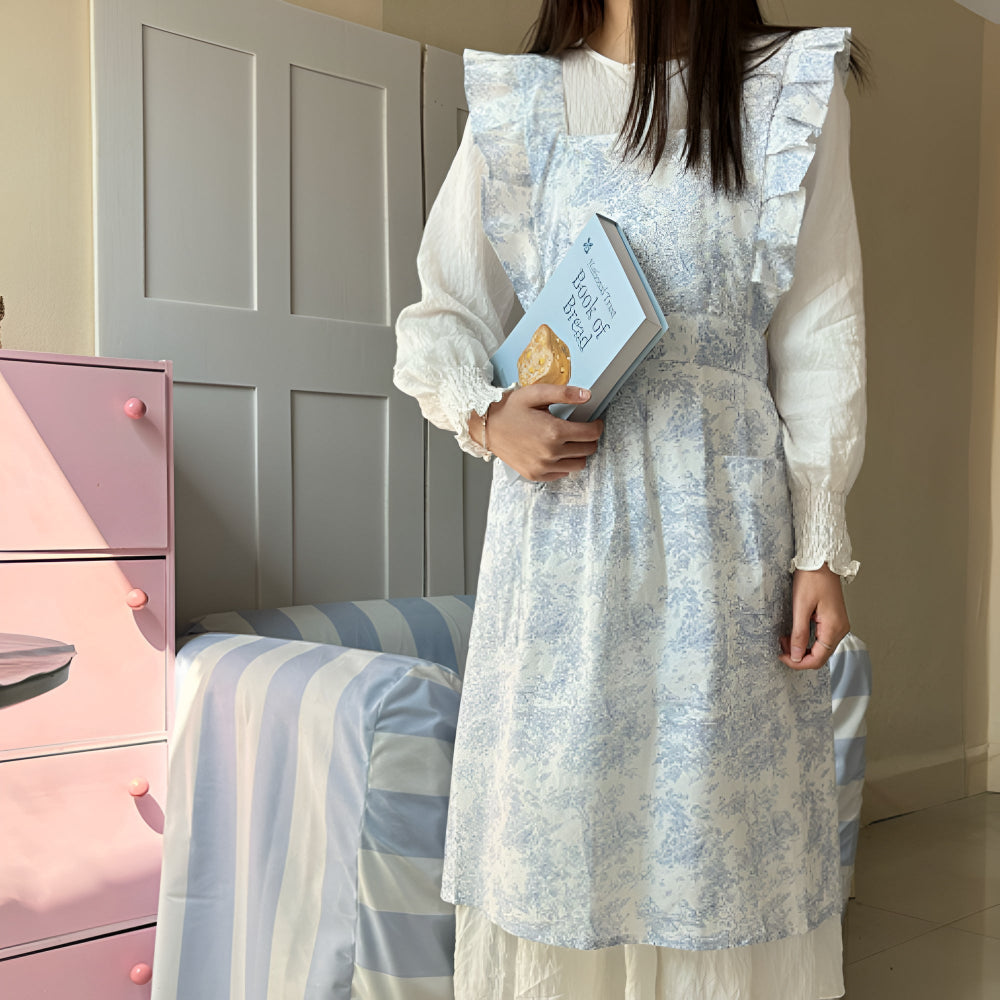 Ruffled Ink Floral Förkläde