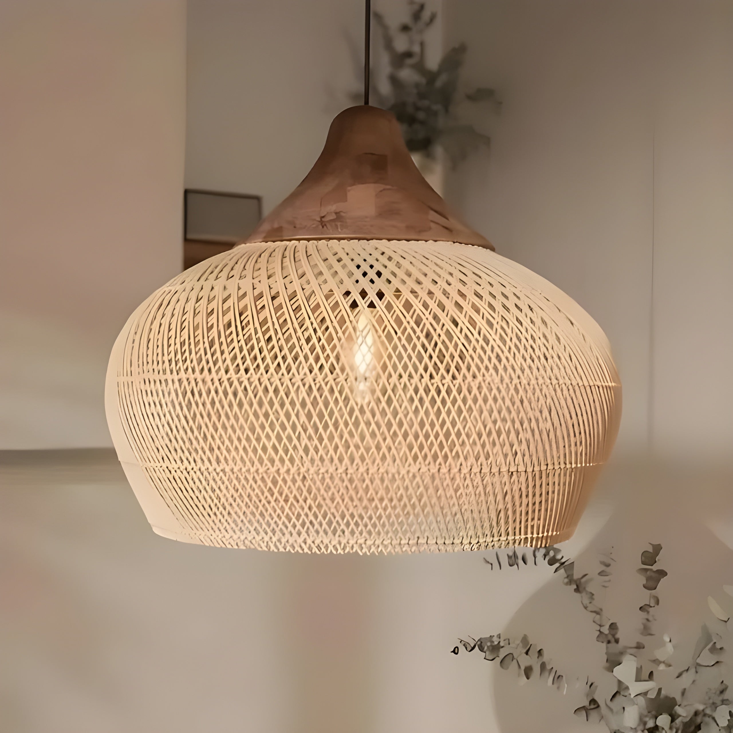 BistroBeam Light - Modern Rattan- taklampa