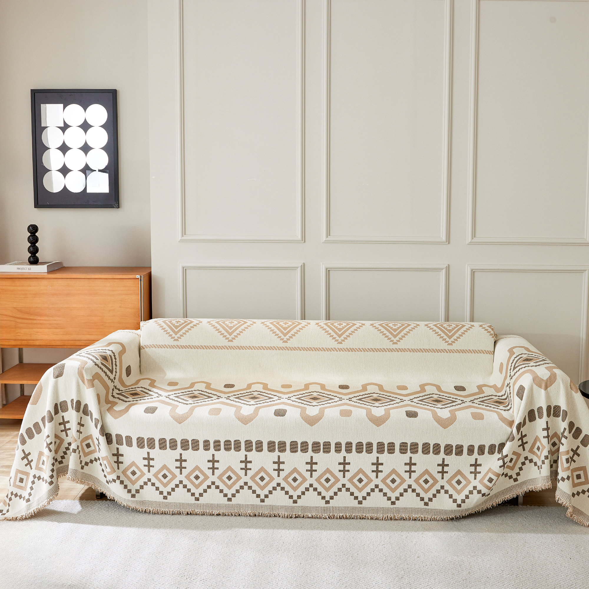 Geometrisk Boho Sofföverdrag - Modern, Stilig & Hållbar Soffa Skydd