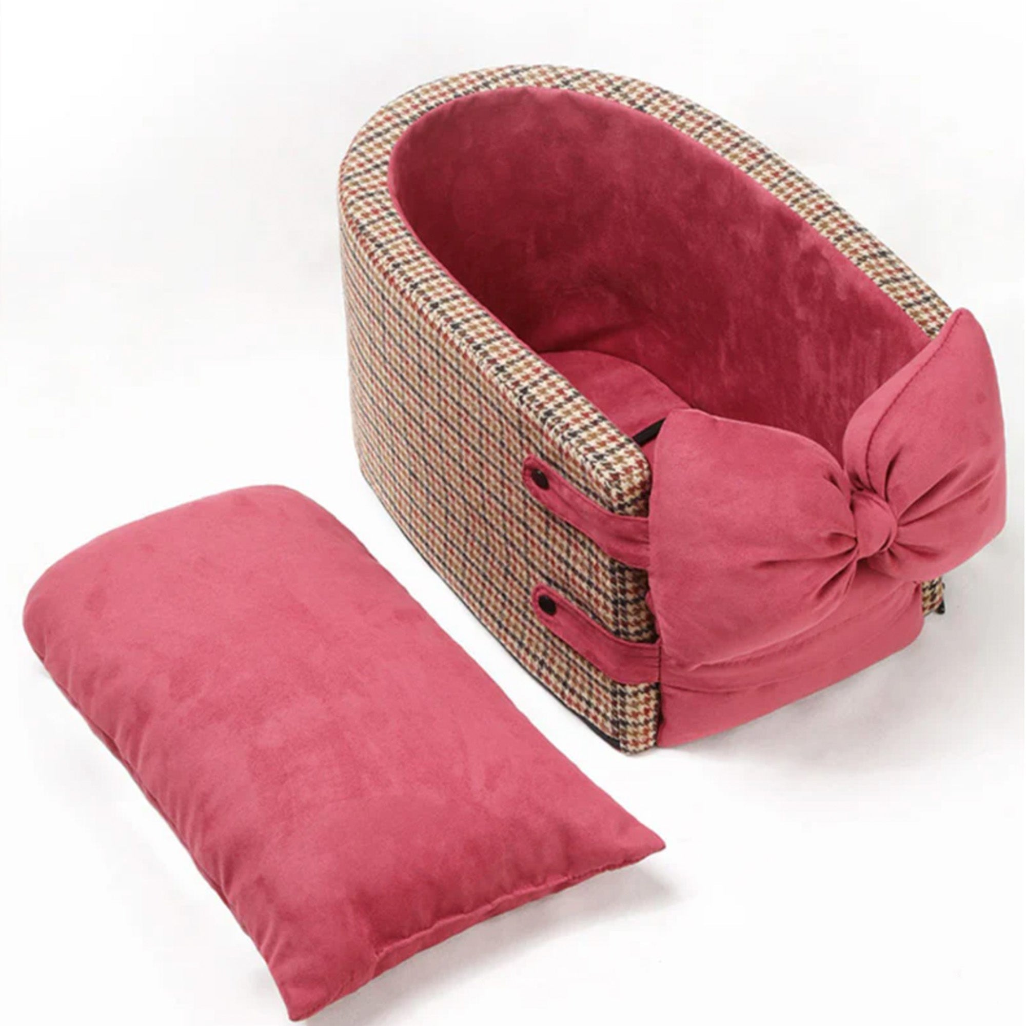 Houndstooth Lookout Console Pet Car Seat – Bekväm, Säker & Stilren