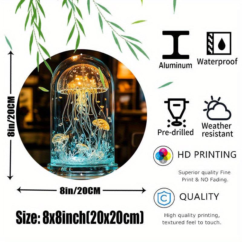 CrystalJelly - Konstnärlig Glaskvadratljus med Cirkelformad Design