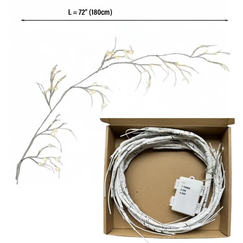 Halloween & Jul LED Gren Girlang – 180 cm Dekoration med 48 LEDs & Timer