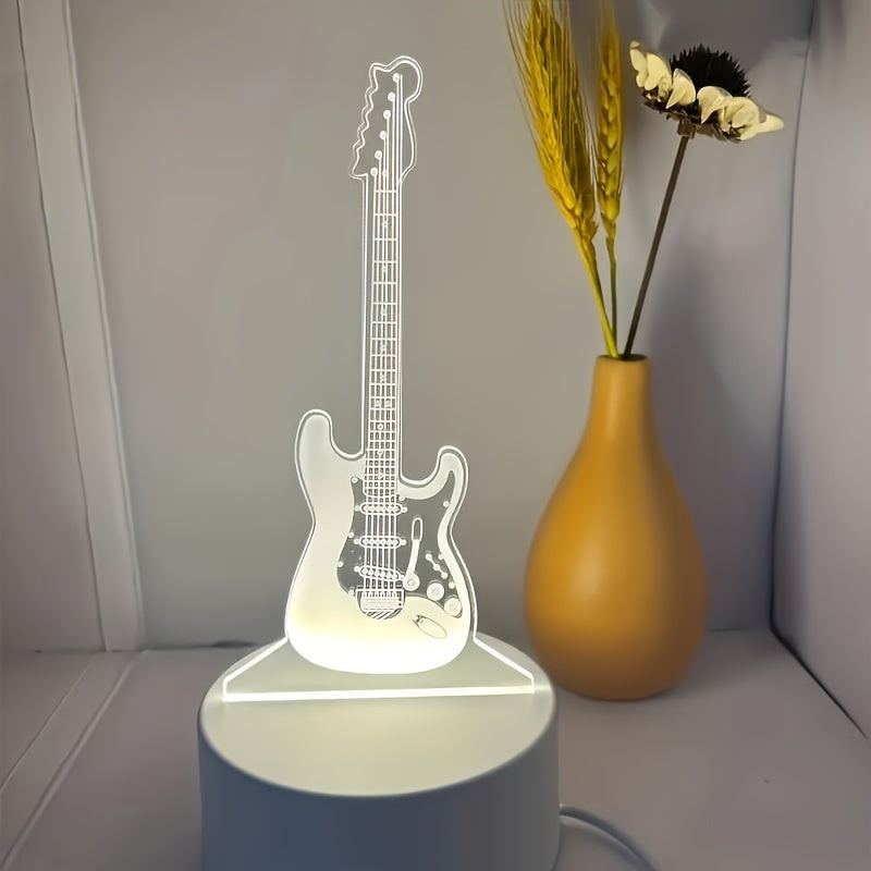 MusicGlow - 3D Gitarr LED Nattlampa med Flerfärgad Stämningsbelysning