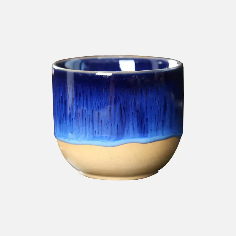 Handgjord keramikmugg – Blå-glaserad teskål