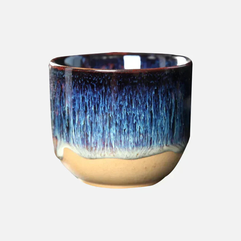 Handgjord keramikmugg – Blå-glaserad teskål